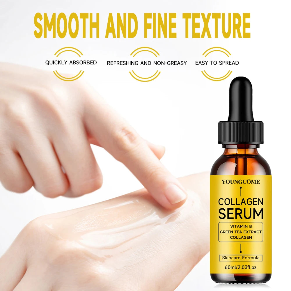 Collagen Face Serum with Vitamin B & Green Tea Extract: Hydrating Facial Care for Daily Moisturization Skin Barrier Support Peaceful Pleasures Health and Wellness