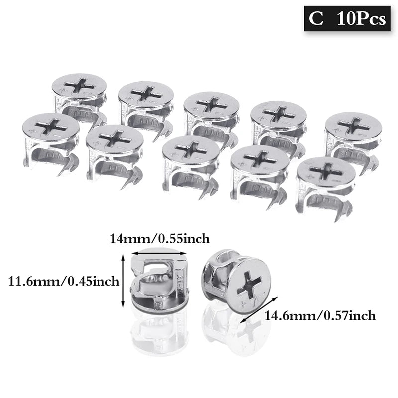 10pcs Furniture Cam Lock Connectors | Eccentric Wheel 10–15mm Furniture Cam Connectors Peaceful Pleasures Health and Wellness style 3