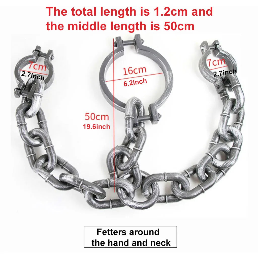 Halloween Performance Props Prisoner Wrist Shackles Prison Handcuffs Chain Links for Halloween Cosplay Costume Party Supplies Peaceful Pleasures Health and Wellness