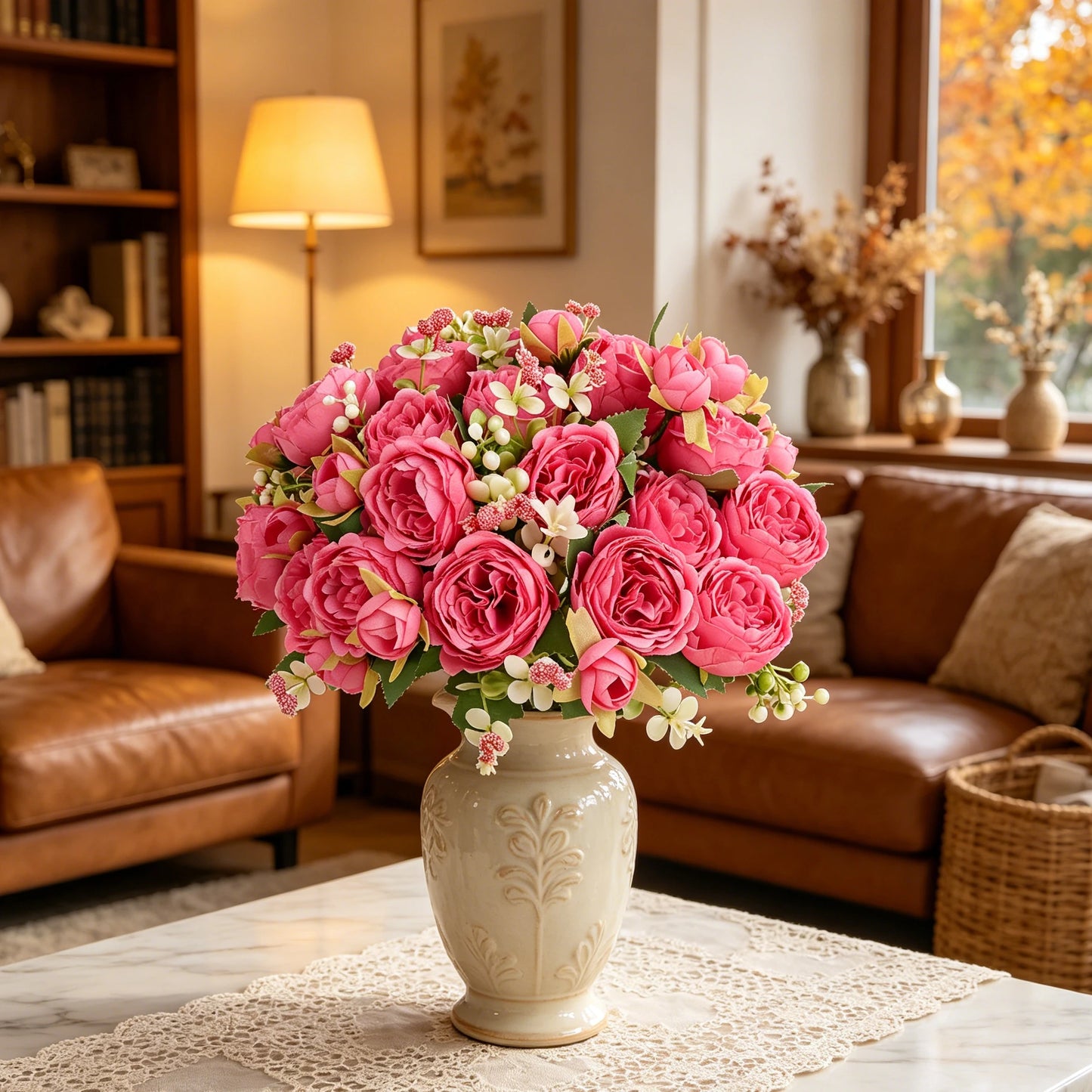 Artificial Silk Peony Flowers | Wedding & Home Decor Bouquet