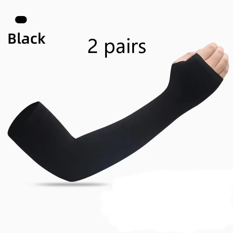 UV Arm Sleeves for Cycling & Driving – 2 Pairs Black