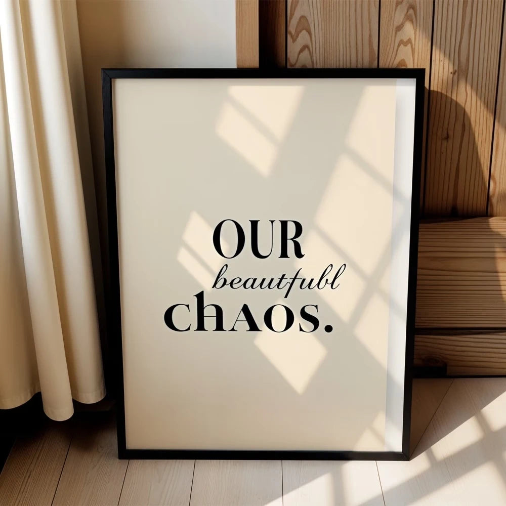 Nordic Minimalist "Beautifully Disordered" Canvas Wall Art Print