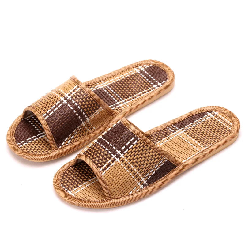 Rattan Woven Indoor Slippers | Unisex Breathable Summer Slides