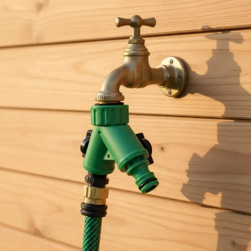 2-Way Garden Hose Splitter Y Connector with Switch Valve