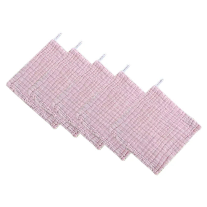 5-Pack Baby Muslin Washcloths | 6-Layer Soft Cotton Gauze Towels