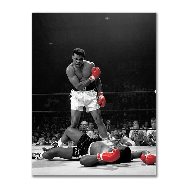 Boxer Wall Poster, Mike Tyson Muhammad Ali Motivational Quote Canvas Painting Prints, Home Decor Pictures for Living Room Peaceful Pleasures Health and Wellness