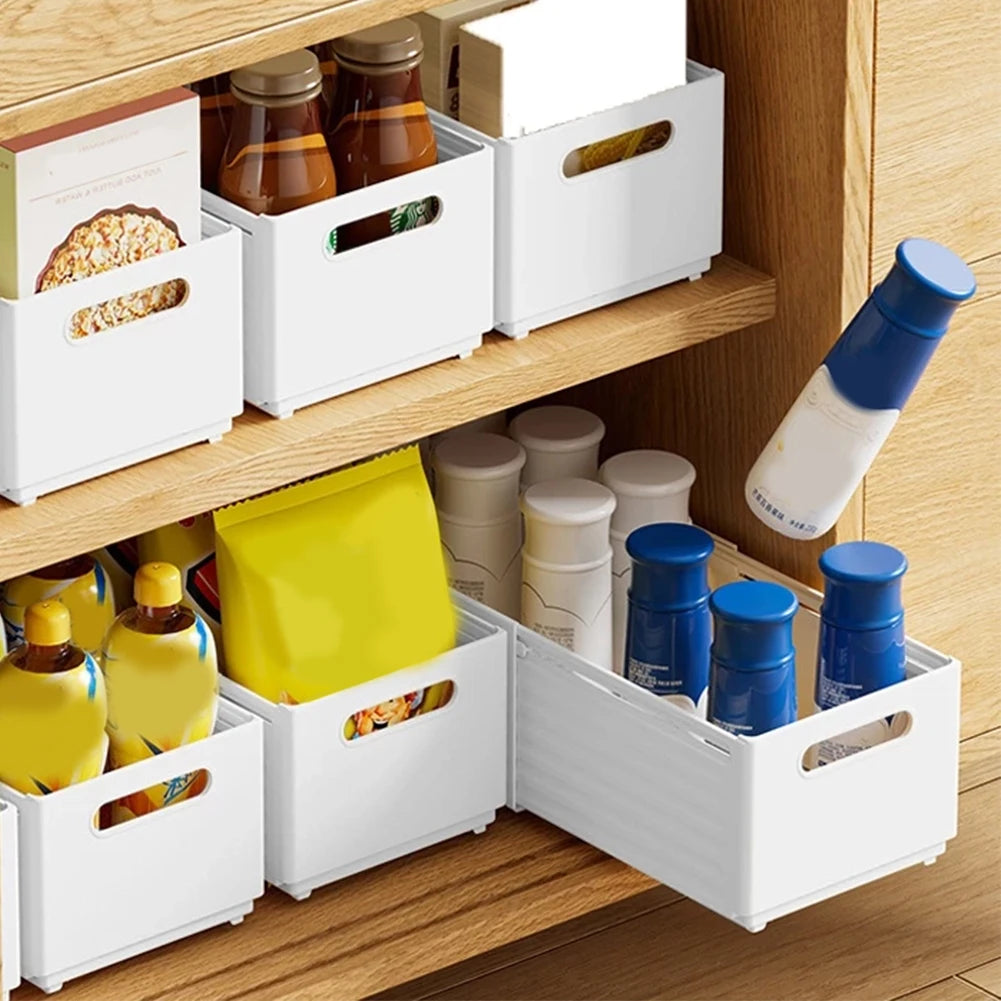 2-Pack Expandable Stackable Drawer Organizer Bins with Handles