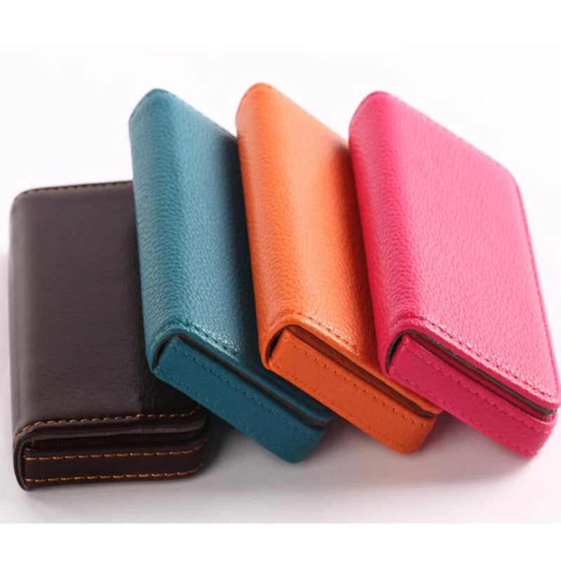 PU Leather Magnetic Card Case 1pc Business Card Holder for Men Women Fashion Credit Bank ID Box Solid Color Multipurpose Peaceful Pleasures Health and Wellness