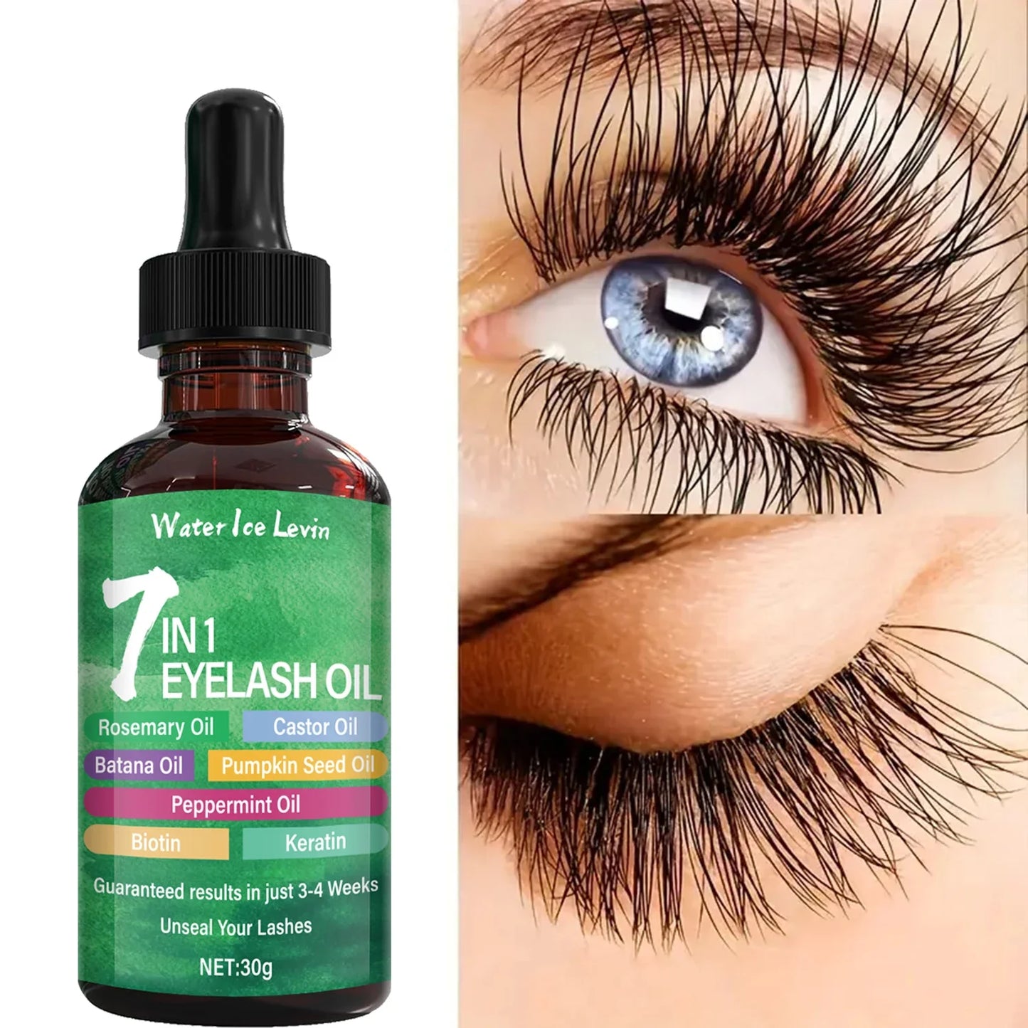 7-in-1 Eyelash Oil – Bee Venom, Collagen & Castor for Growth