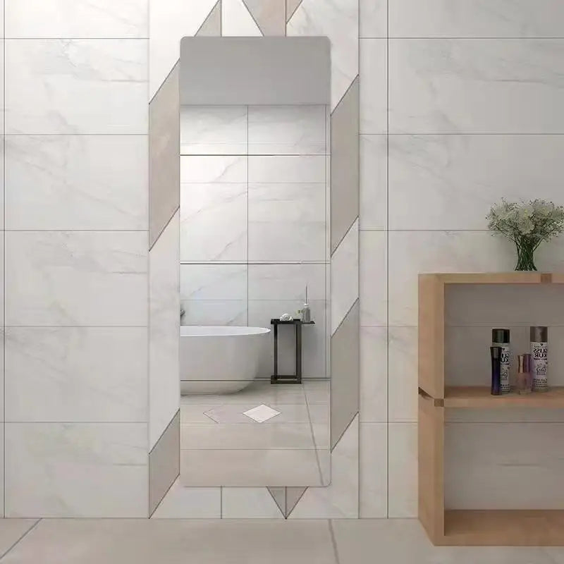 Self Adhesive Acrylic Mirror Flexible Waterproof Stickers Tiles for Art Door Wardrobe Wall Bathroom Decor Home Mirror Decal Peaceful Pleasures Health and Wellness