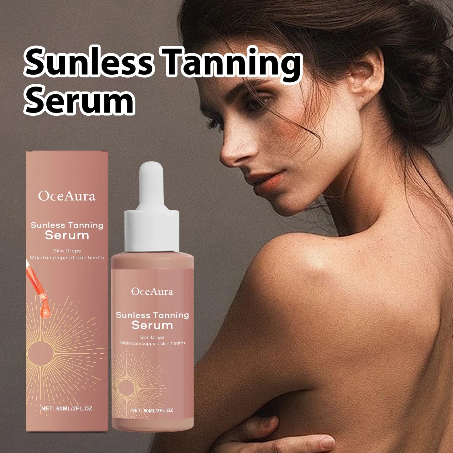 OceAura Self Tanning Drops – Natural Bronzer Serum 60ml