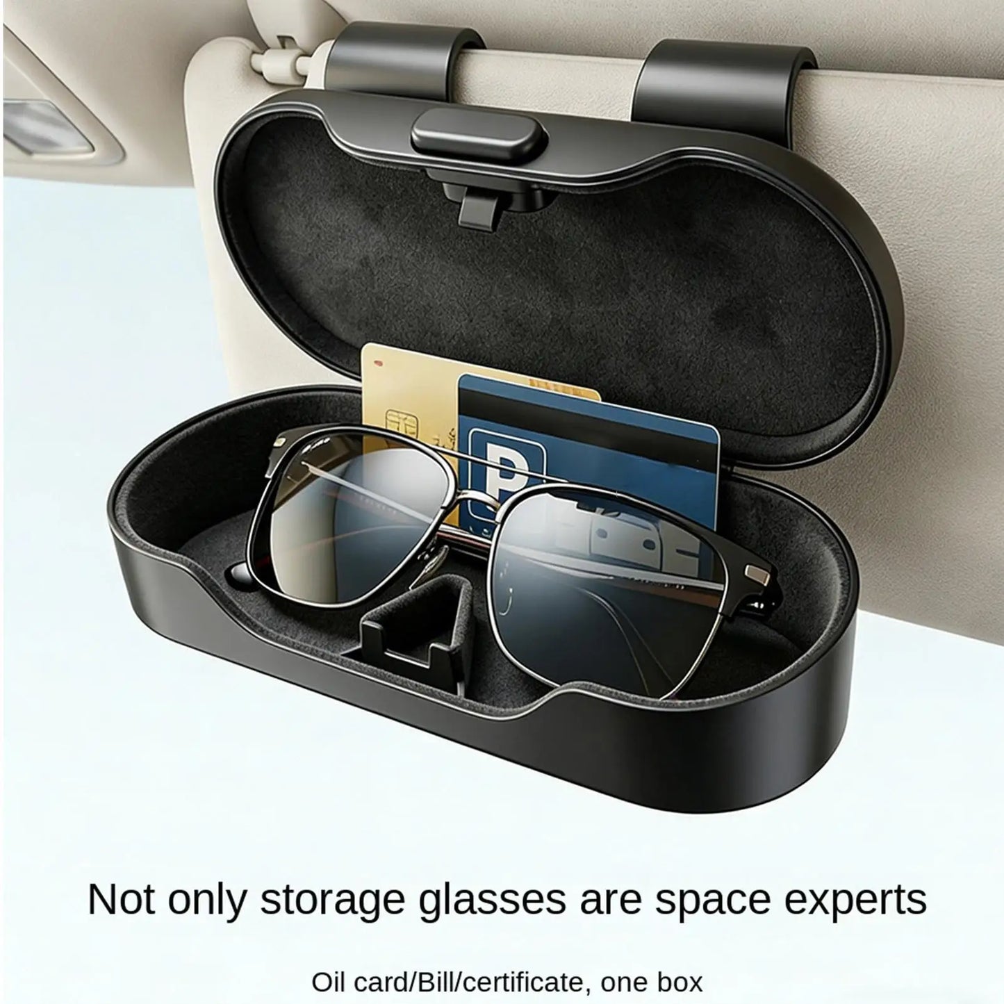 Car Sun Visor Sunglasses Holder & Eyeglass Case Organizer