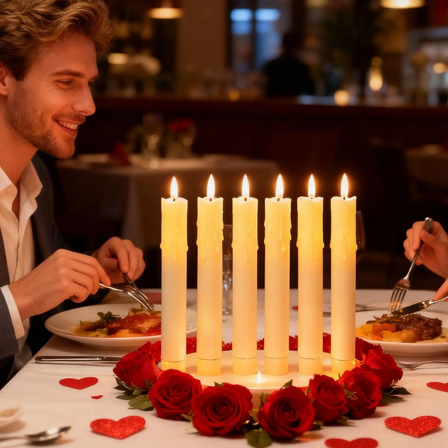 Battery Operated Candles 6 Pieces Christmas Decorations LED Battery Candles Flickering Christmas Decor For Indoor Outdoor Table Peaceful Pleasures Health and Wellness
