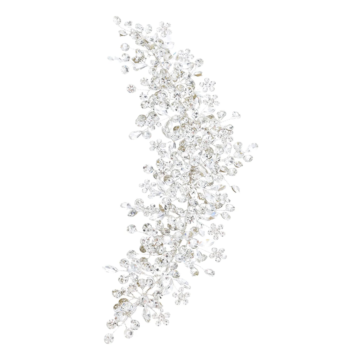 Hand-made Crystal Bridal Headband With Colorful Rhinestones For Wedding And Party Peaceful Pleasures Health and Wellness Silver white