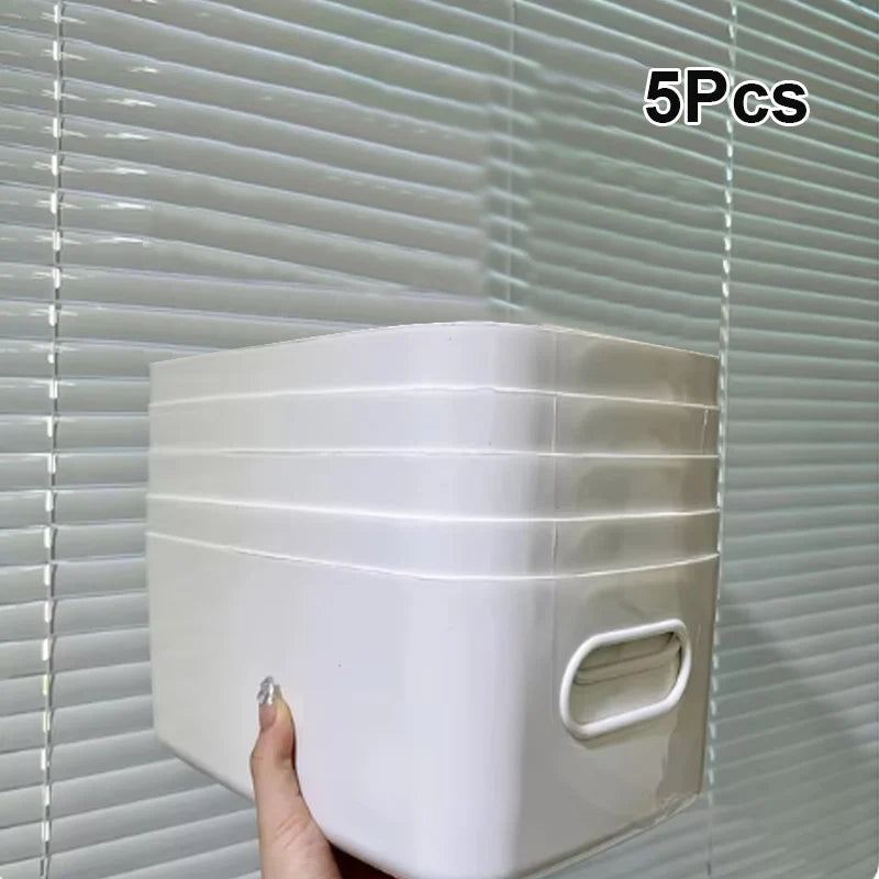 5/10Pcs Kitchen tabletop miscellaneous snacks storage box seasoning storage basket Desktop Cosmetic Plastic Sundries Storage Box Peaceful Pleasures Health and Wellness 5pcs