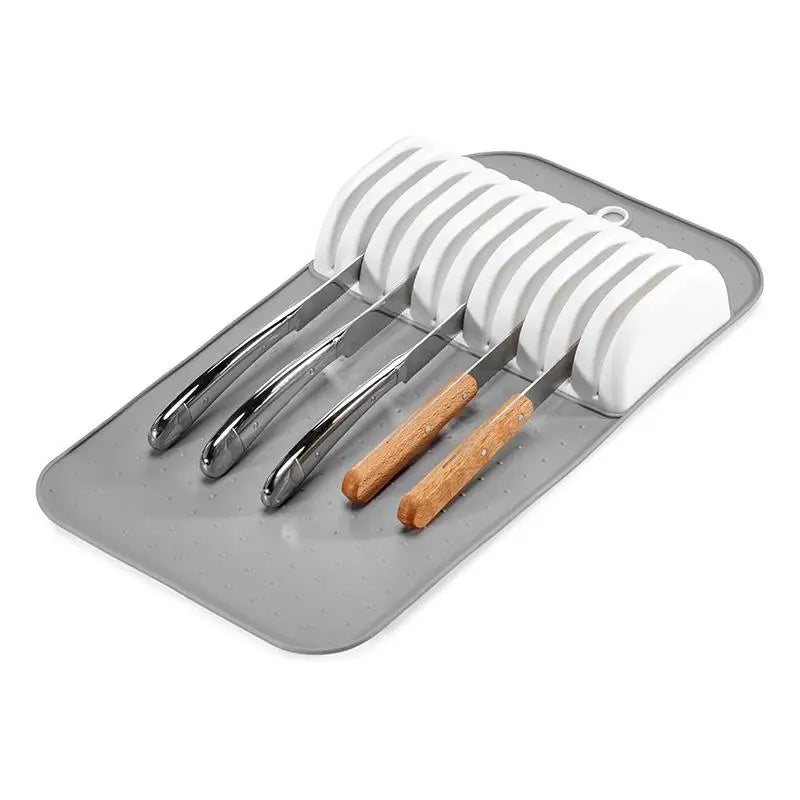 Knife Drawer Organizer Mat | 5 & 11 Slot Non-Slip Soft-Grip