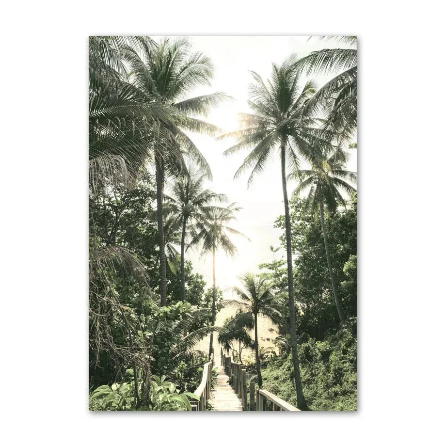 1pc frameless Canvas Painting Simple Wall Art Nature Green Leaf Landscape Poster Oil Painting Posters Prints Home Bedroom Liv Peaceful Pleasures Health and Wellness CJ51509 50x70cm Unframed