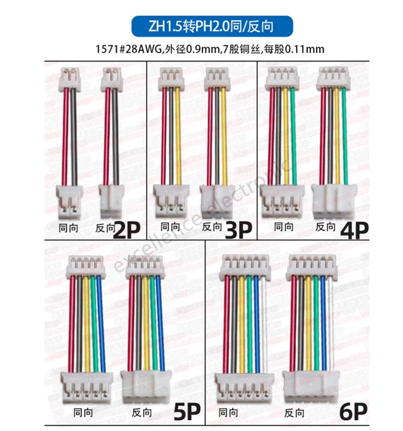 5Pcs SH1.0 JST1.25 ZH1.5 To PH2.0 To XH2.54 Adapter Conversion Terminal Wire Connecting Line Cable 2P 3P 4P 5P 6P Peaceful Pleasures Health and Wellness