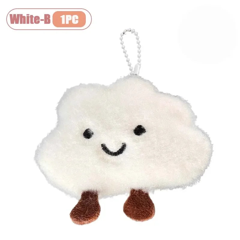 Cute Cloud Plush Brooch Keychain Bag Charm Pendant for Girls