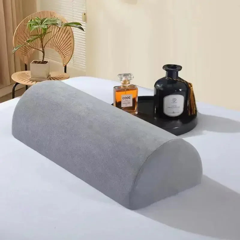 Comfort Bolster Pillow for Legs Back and Head Memory Foam Cotton Cover Lumbar Support Pillow for Semi Roll Pillow Peaceful Pleasures Health and Wellness GRAY