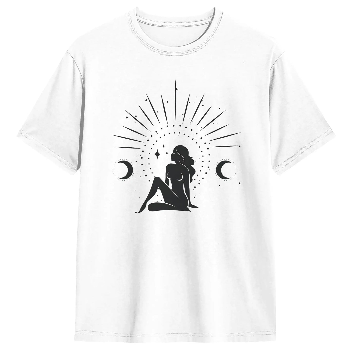 Men's Moon Goddess T Shirt Pure Cotton Clothes Vintage Short Sleeve Crew Neck Tees New Arrival T-Shirt Peaceful Pleasures Health and Wellness 3 L