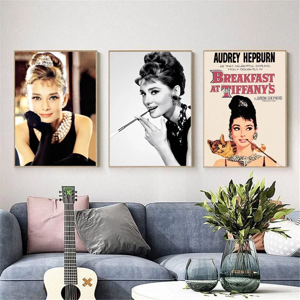 Audrey Hepburn HD Wall Poster – Waterproof PVC Sticky Decor Wall Art Poster Peaceful Pleasures Health and Wellness
