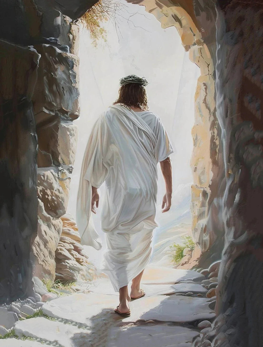 Jesus Christ Divine Hand Retro Canvas Wall Art | Religious Décor