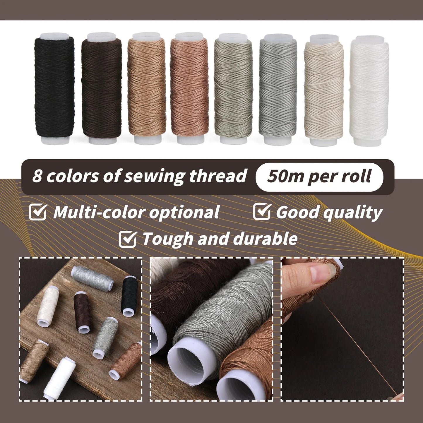 32-Pc Heavy Duty Upholstery Sewing Kit – Leather Awl & Thread