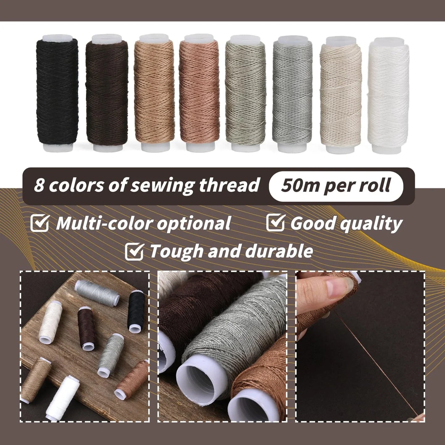 32-Piece Heavy Duty Upholstery & Leather Sewing Kit with Awl