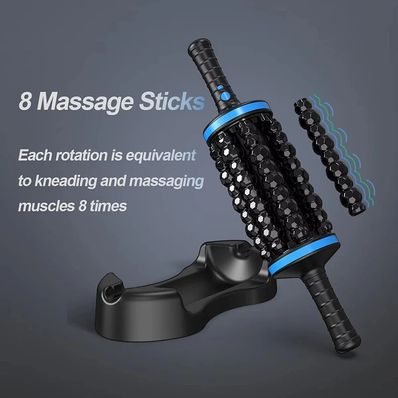 NEW Cordless Roller Body Massage Rechargeable Vibrators 360 Rolling Percussive Massager Muscle Relaxation Back Foot Leg Relaxer Peaceful Pleasures Health and Wellness