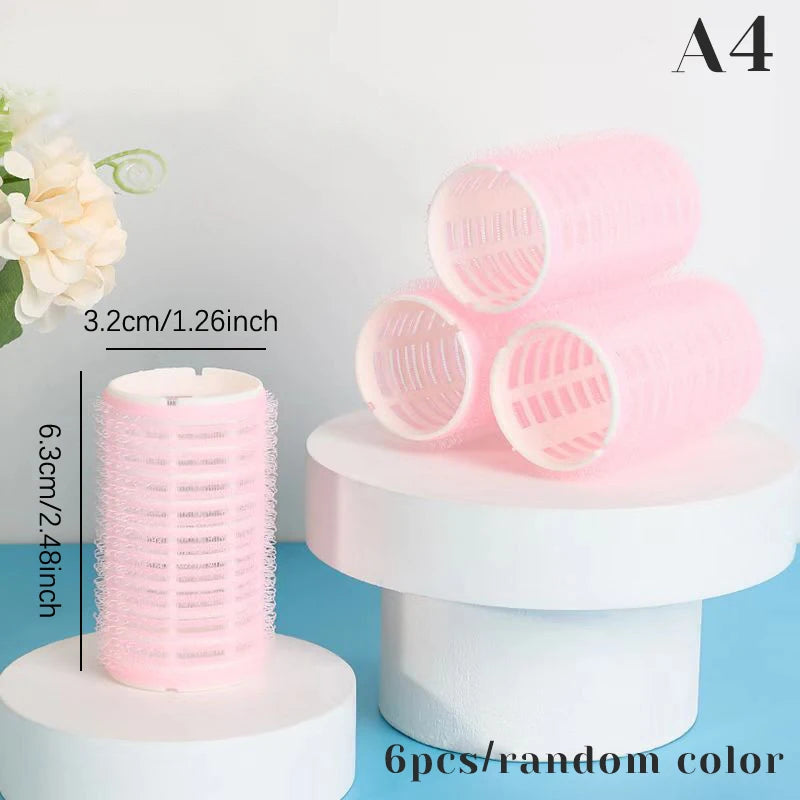 6-Piece Self Grip Heatless Hair Roller Set – Multi-Size Curlers