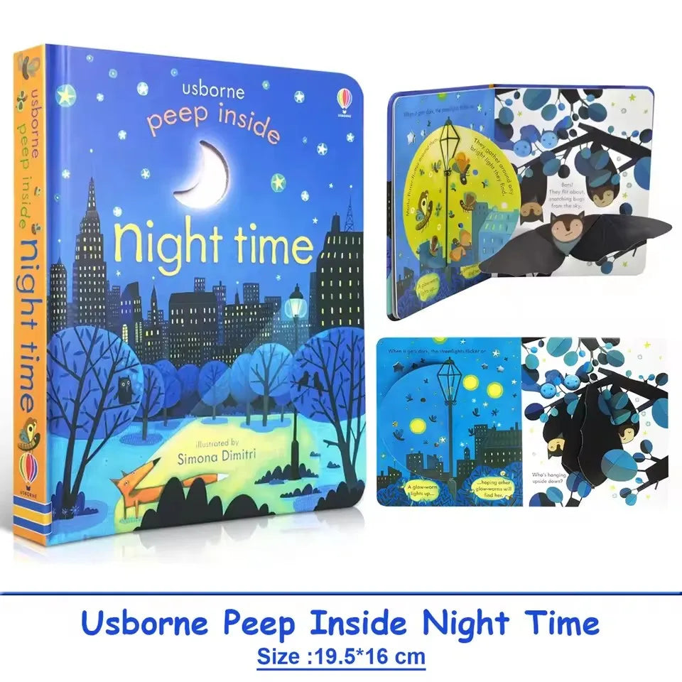 Usborne Peep Inside Night Time 3D Flap Educational English Picture