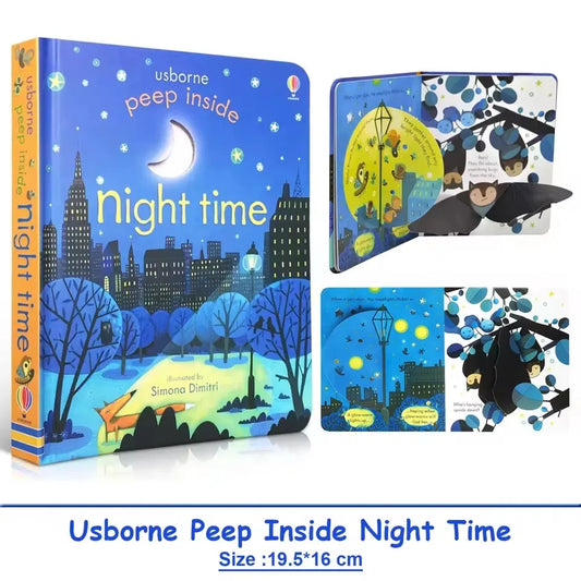 Usborne Peep Inside Night Time 3D Flap Educational English Picture Peaceful Pleasures Health and Wellness
