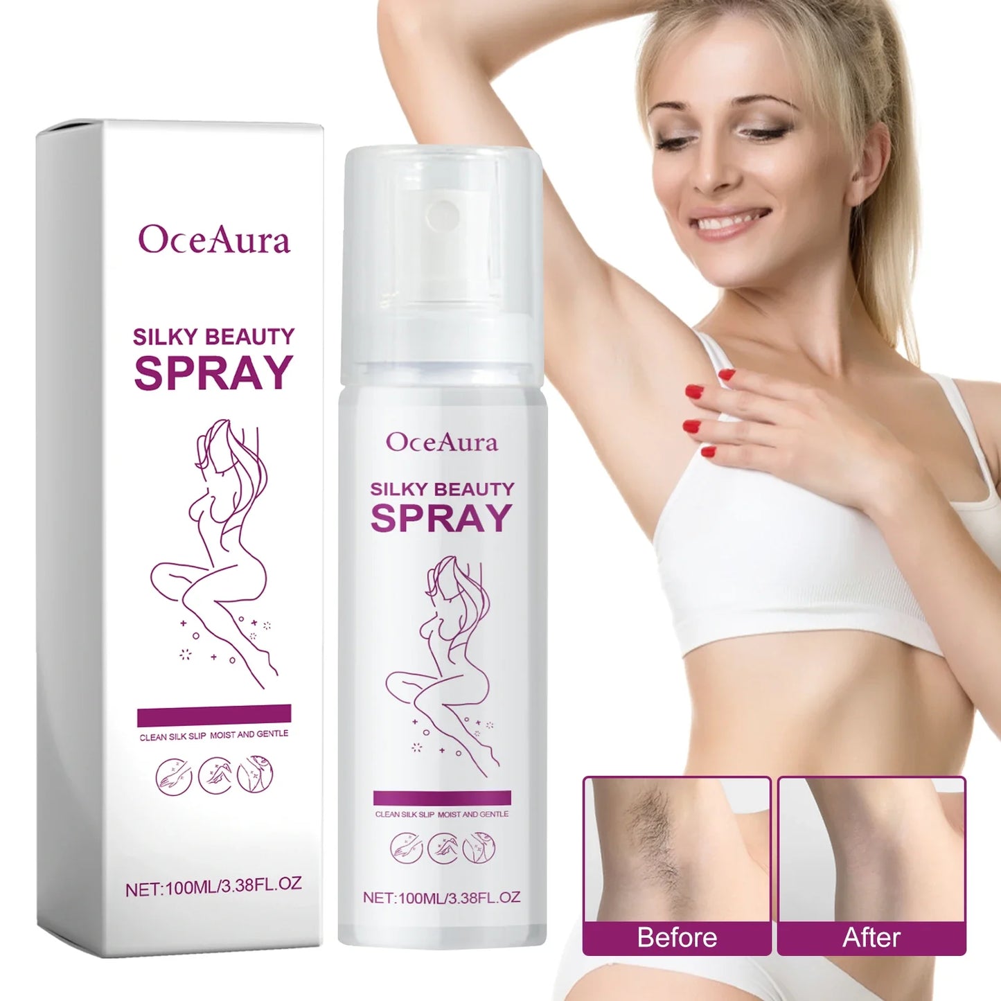 Gentle Hair Removal Mousse Spray – Arms, Legs & Full Body