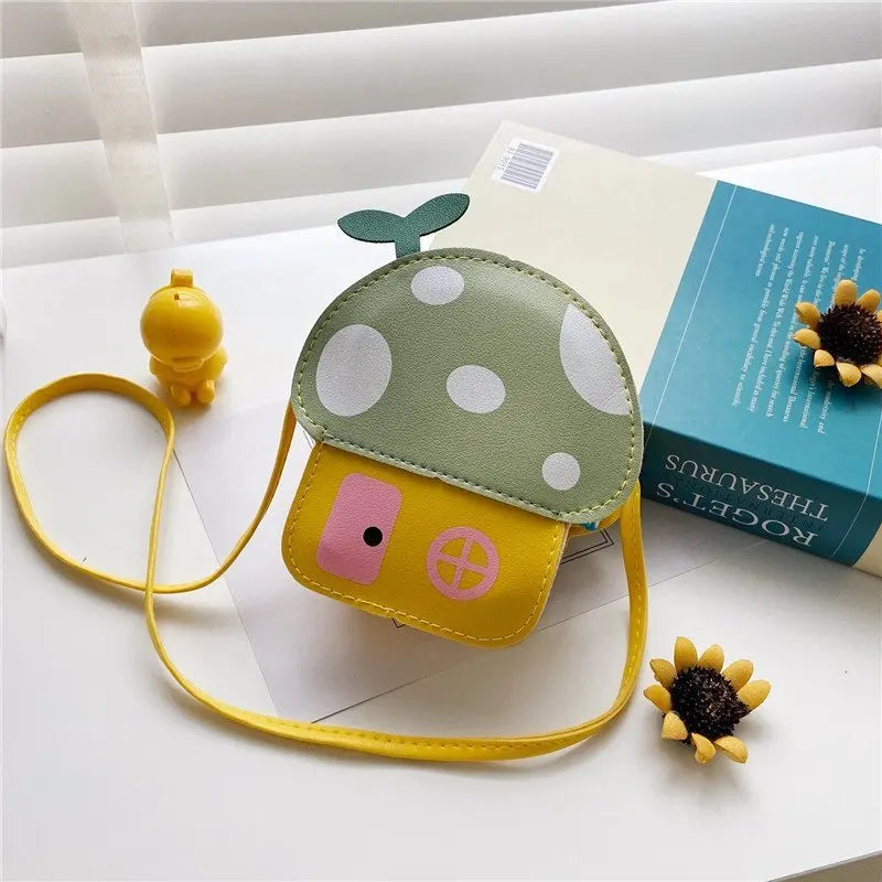 Kids Mushroom Crossbody Bag – Cute Girls Sling Purse Korean Style