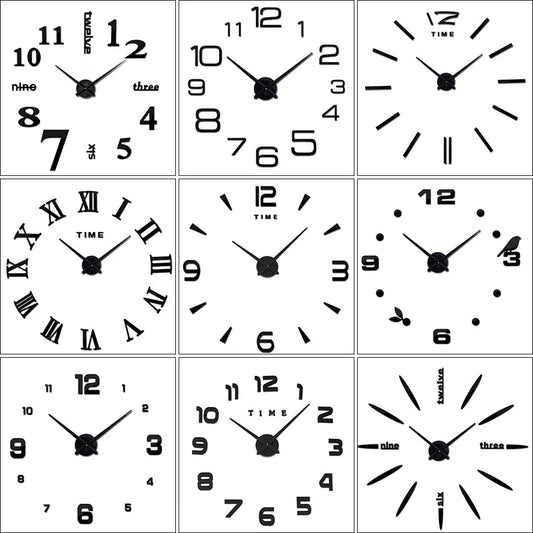 3D Large Wall Clock DIY Acrylic Mirror Clock Sticker Oversize Watch Clocks Europe horloge Living Room Home Decor Multiple Styles Peaceful Pleasures Health and Wellness