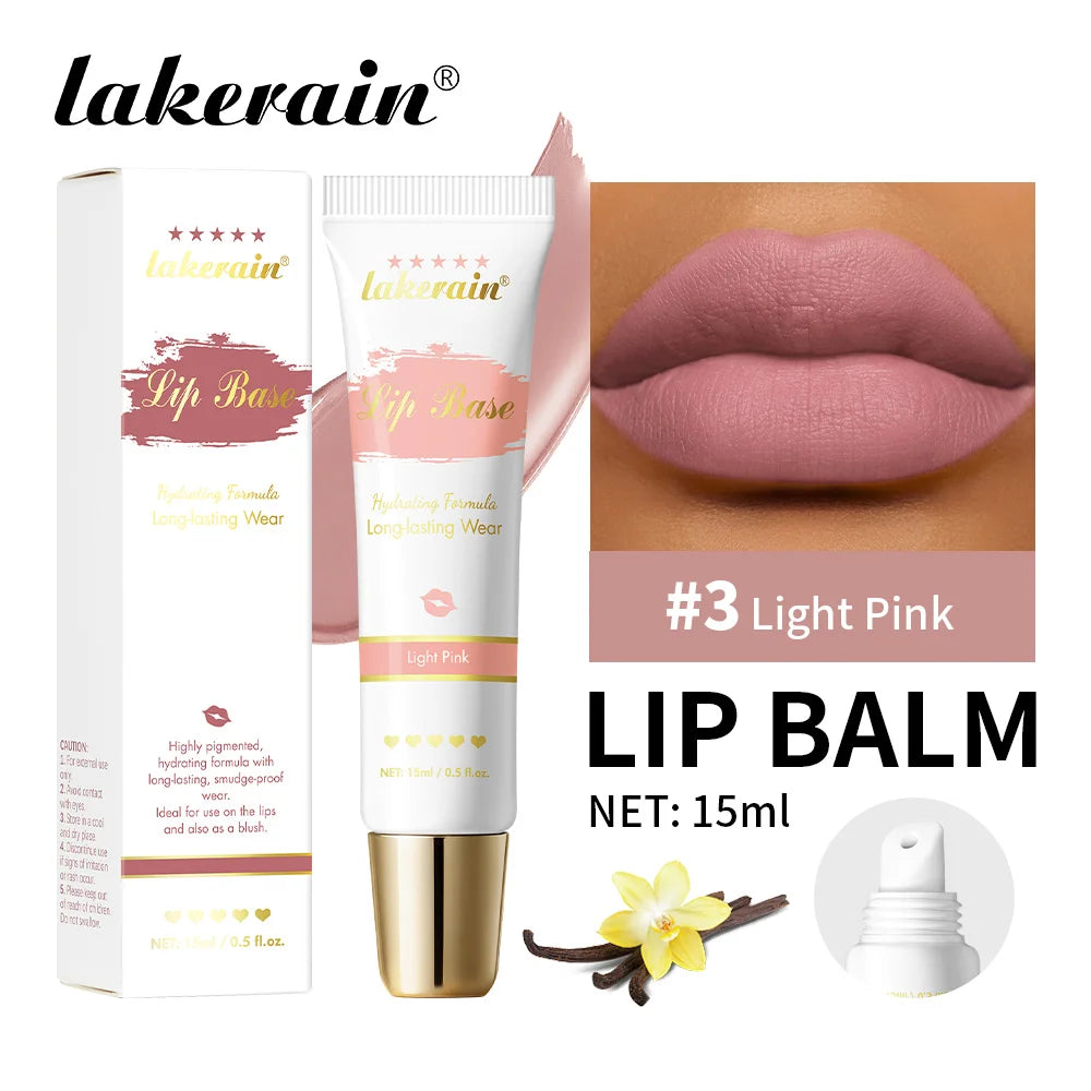 Lakerain Lip Base Cream Moisturizing Highly Pigmented Long-lasting Hydrating Matte Finish Smudge-proof 2 in 1 Lip & Cheek Cream Peaceful Pleasures Health and Wellness Light Pink
