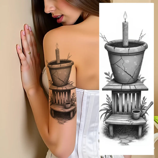 3-Pack Skull & Web Realistic Temporary Tattoos – Black & Grey Temporary Tattoo Stickers Oasis Select