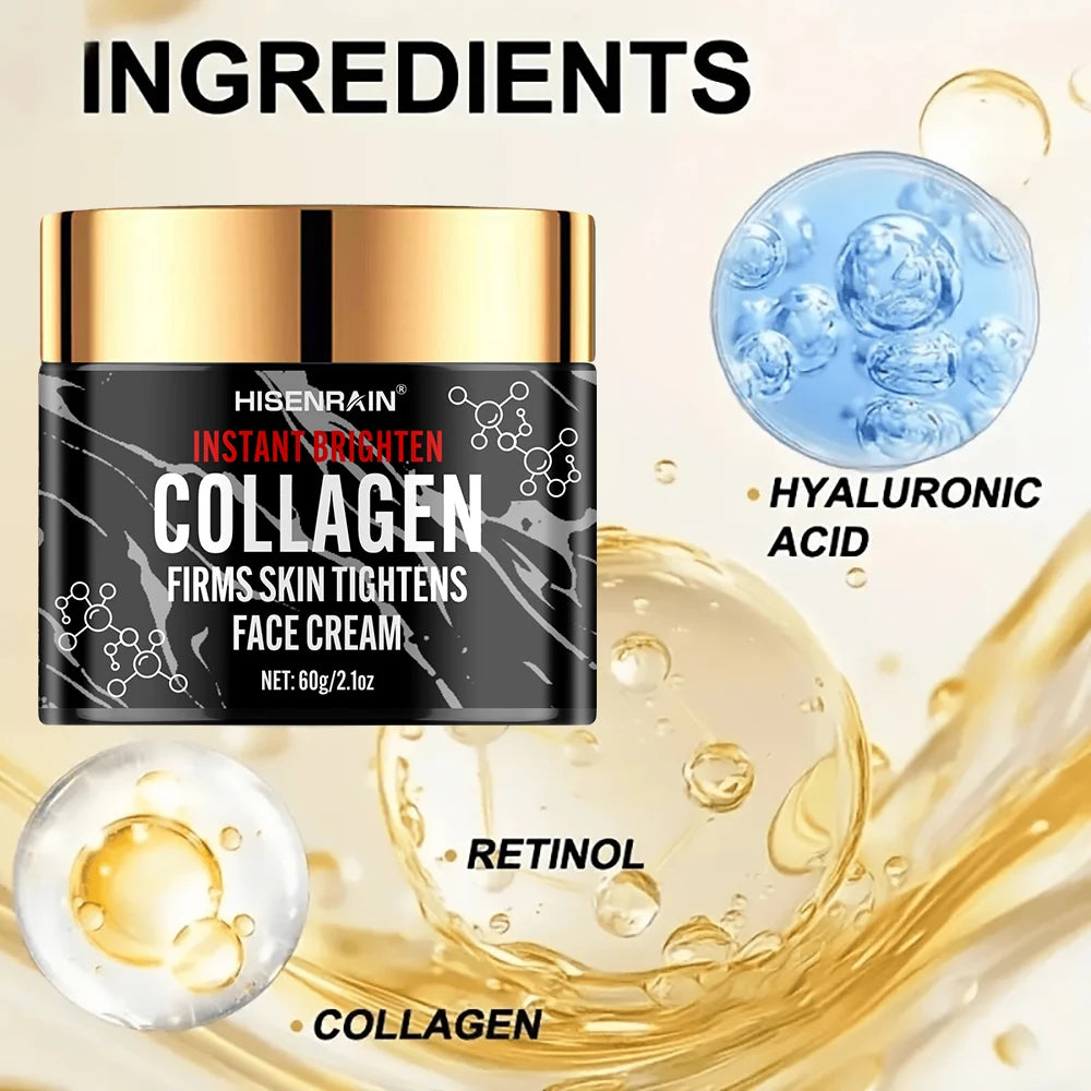 HISENRAIN Collagen & Retinol Face Cream for Men - Intense Moisture, Anti-Aging Hydration, Revitalizing Nourishing Skincare. Peaceful Pleasures Health and Wellness