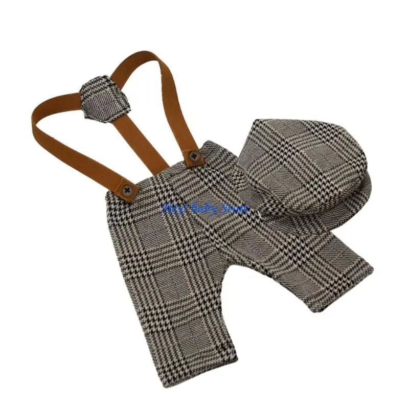 Baby Photo Costume Overalls & Hat Set | Newborn Gift