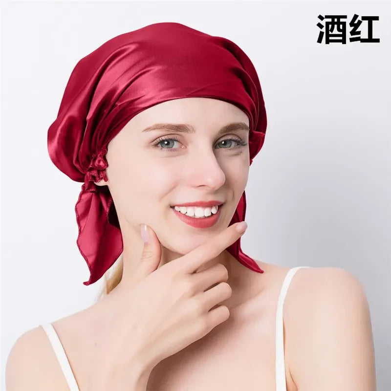 100% Mulberry Silk Sleep Cap – Hair Wrap Beanie for Women