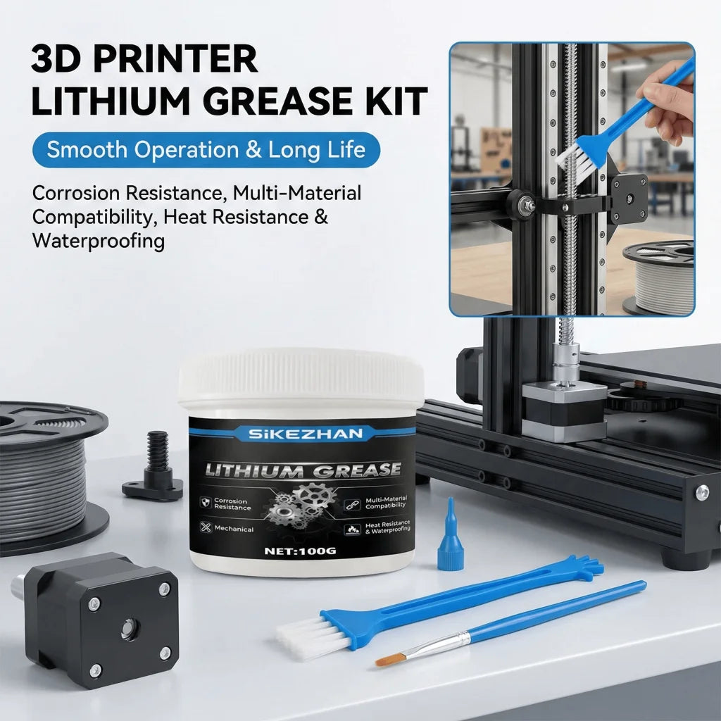 3D Printer Lithium Grease – Lubricant & Noise Reduction, High-Temp Anti-Corrosion, for Rails/Lead Screws/Bearings + Brush Peaceful Pleasures Health and Wellness