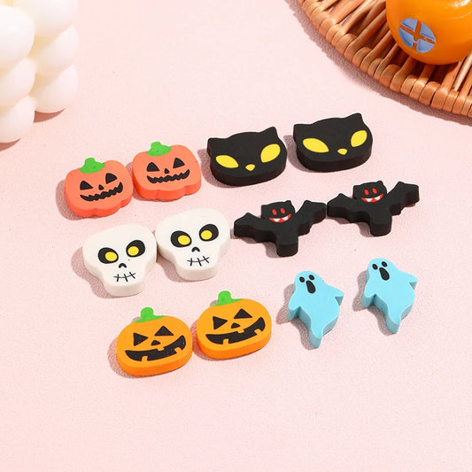 12-Pack Halloween Cartoon Erasers for Kids – Pumpkin Ghost Bat Halloween Novelty Erasers Peaceful Pleasures Health and Wellness
