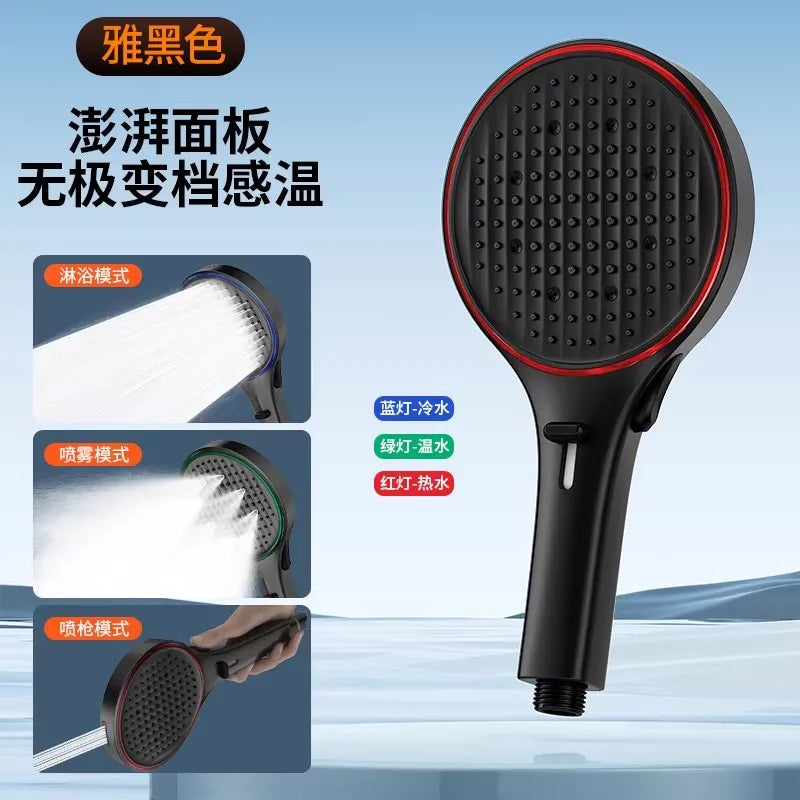 LED Temperature Sensing Shower Head | 3 Modes, Water Saving