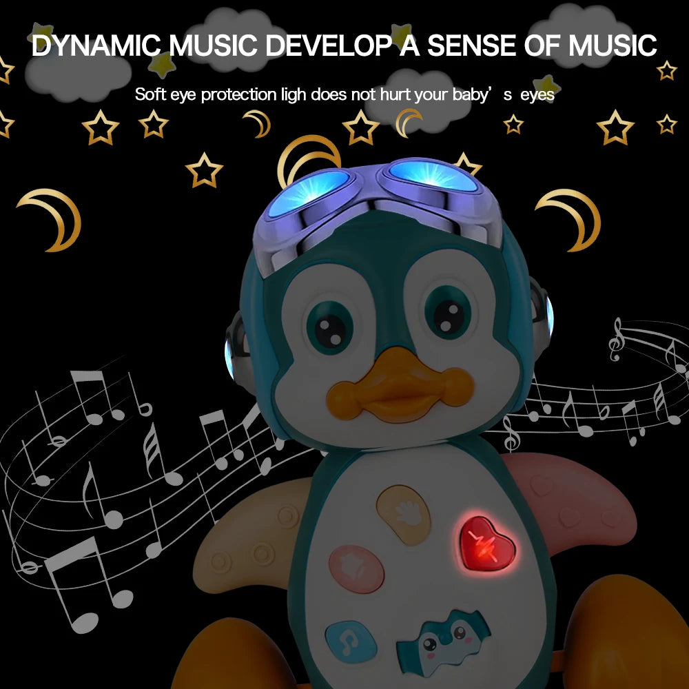 Baby Crawling Toys Musical Penguin Infant Moving Walking Dancing