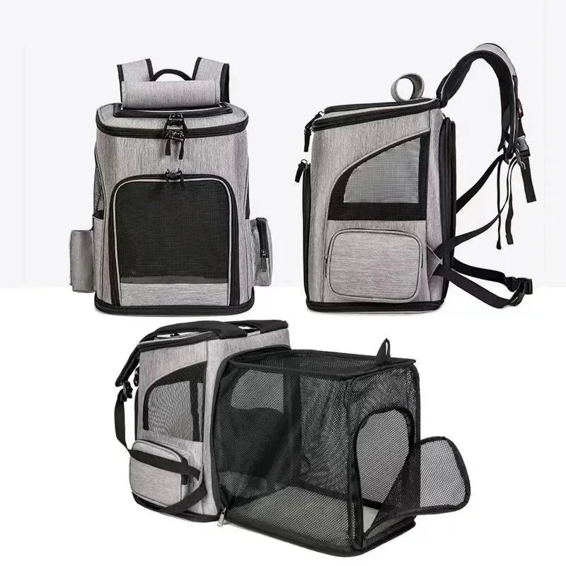 Large Expandable Pet Carrier Backpack for Cats & Dogs