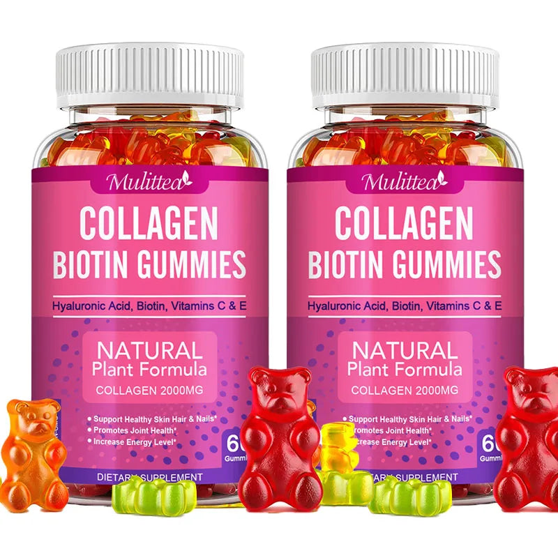 Collagen Gummies with Biotin, Vitamin C & E – Hair, Skin, Nails & Joints | 60 Count Peaceful Pleasures Health and Wellness