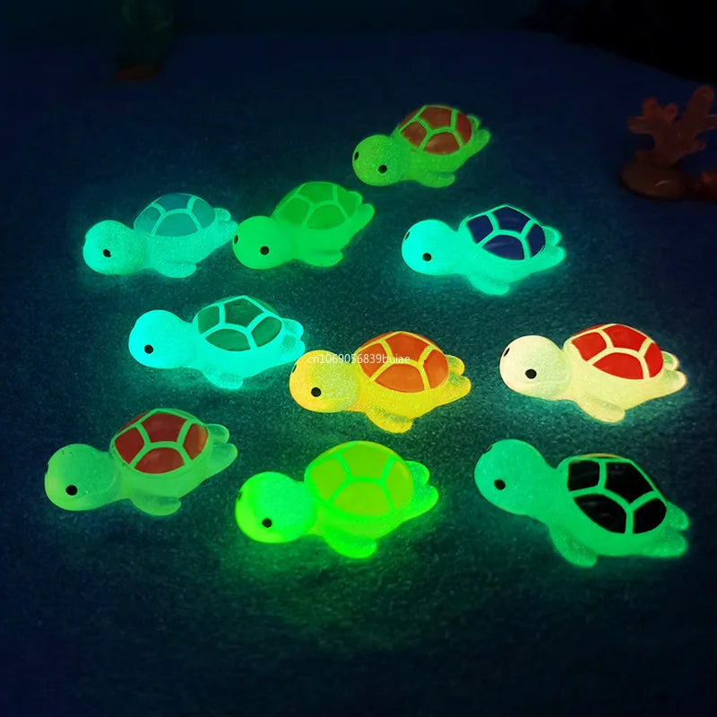 1PCS Resin Glow Turtle Mini Ornaments DIY Craft Supplies Aquarium Decor Christmas Party Birthday Wedding Home Decor Gifts fairy Peaceful Pleasures Health and Wellness