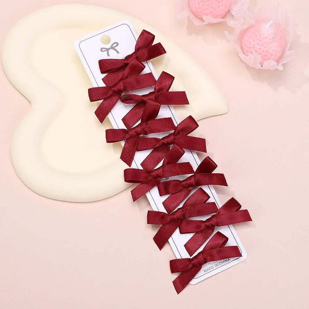 4 8 Girls Bows Mini Hair Clips Metal Hairpin Headwear Barrette