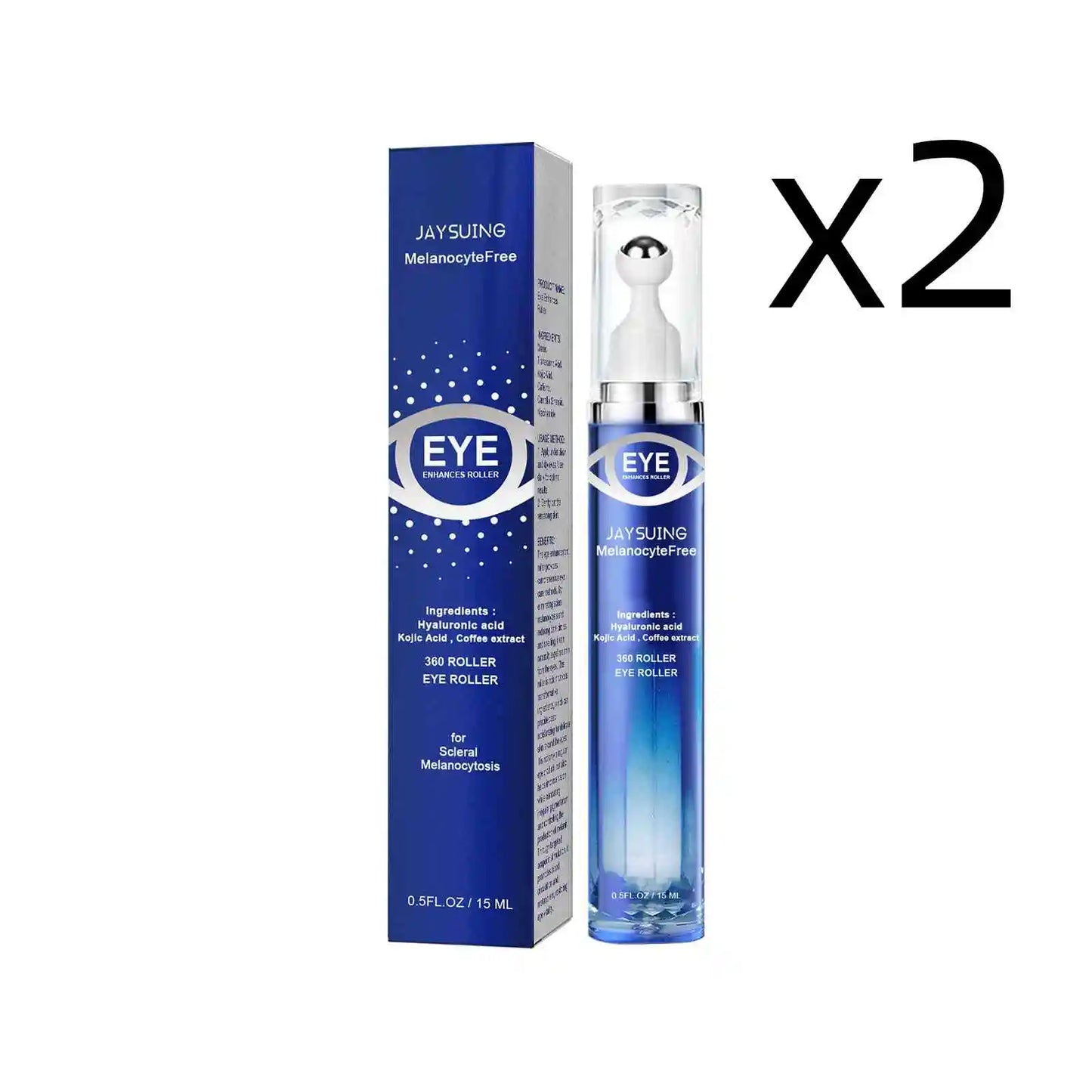 Hyaluronic Acid Eye Serum Roller Improve Eyesight Relieve Fatigue Fade Dark Circles Fine Lines Tighten Lifting Nourish Eye Care Peaceful Pleasures Health and Wellness 2x15ml boxed 15ml